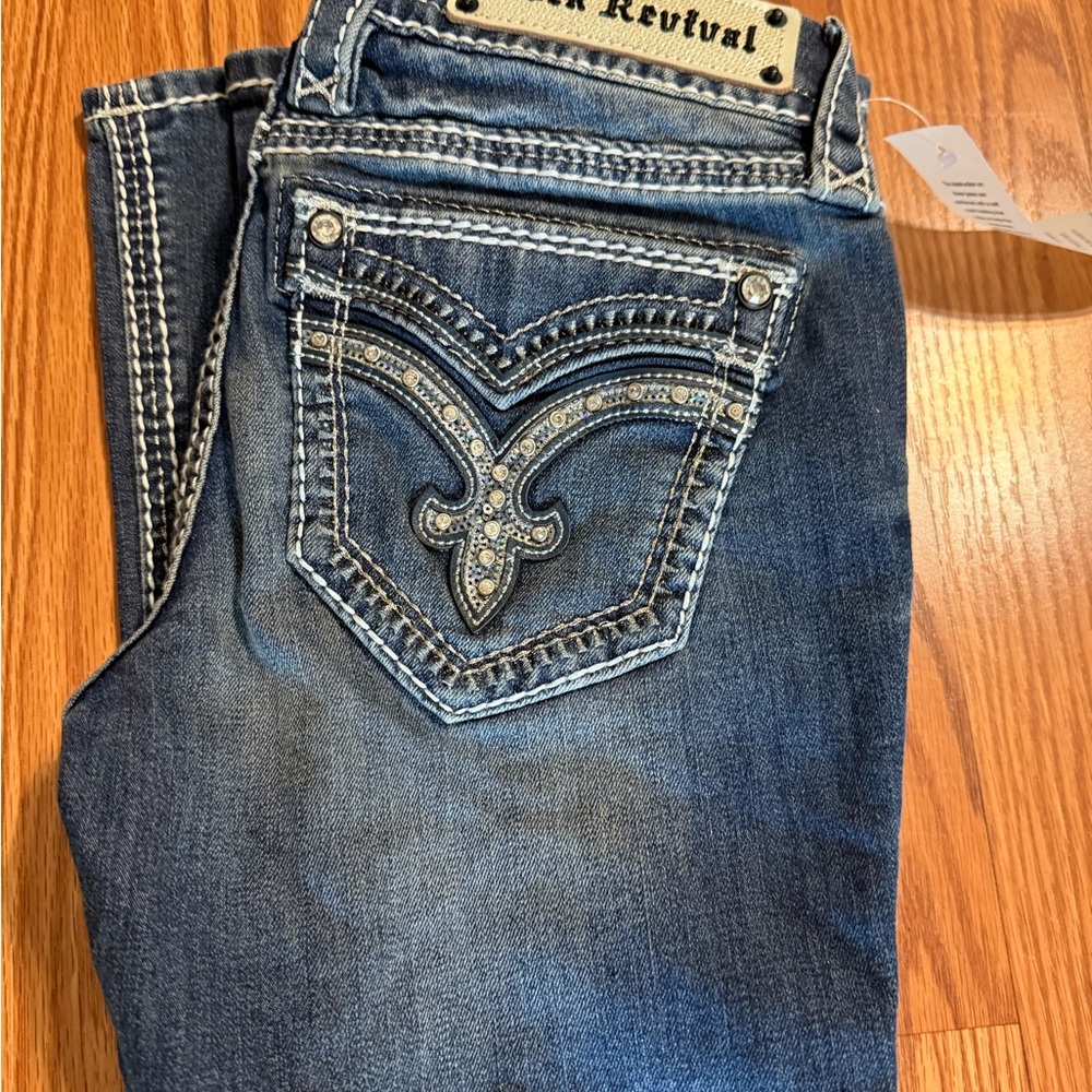 Rock Revival Dark Blue Denim with White Stitching
